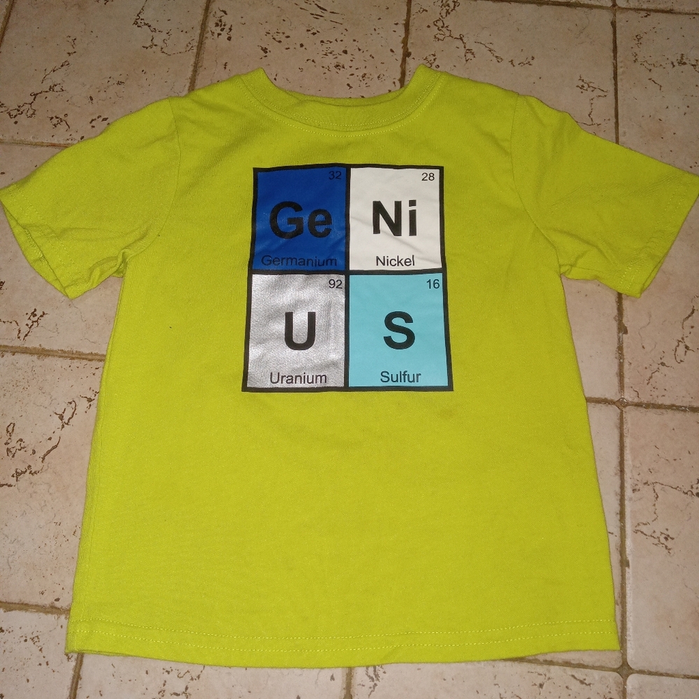 Little boy's t-shirt, neon green, 60%cotton, 40%polyester, like new, 2T.